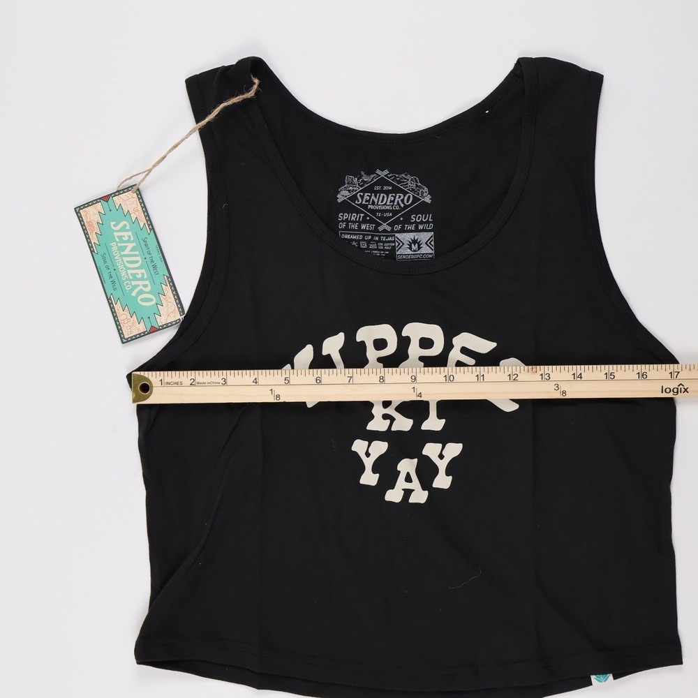 Sendero Provisions Co Tank Top Yippee Ki Yay Black Graphic Medium NWT - Picture 2 of 7